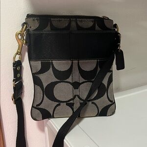 Coach Black and Cream Patterned Bag